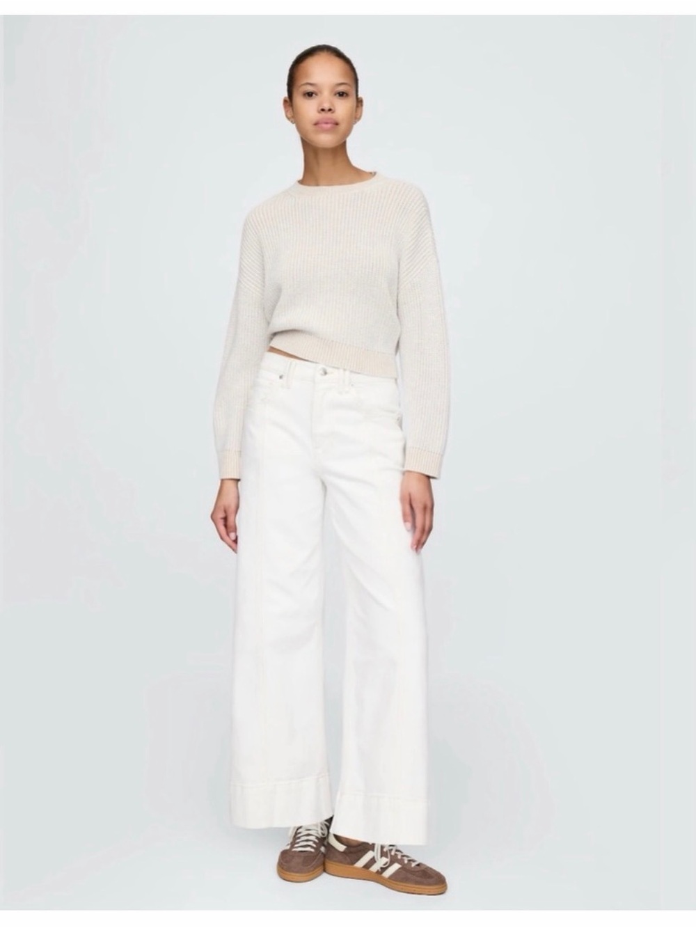 GAP Wide-Leg High-Rise White Jeans